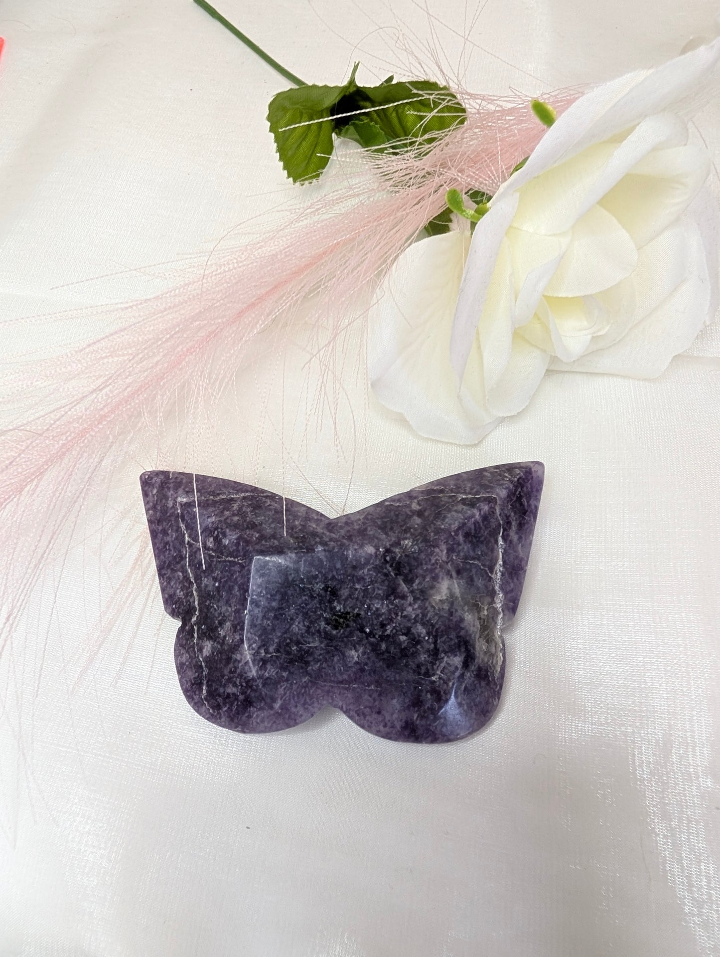Dark Purple Lepidolite 3D Butterfly