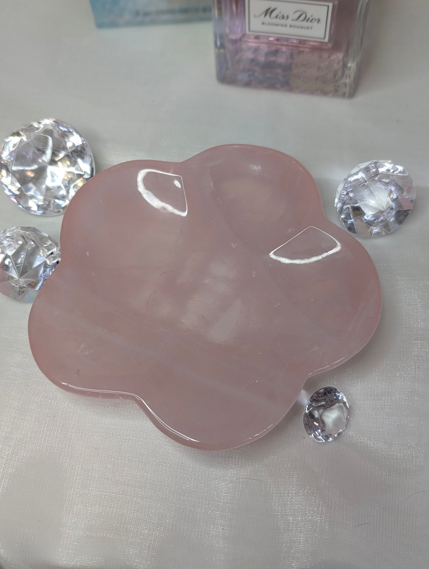 Rose Quartz Flower Dish