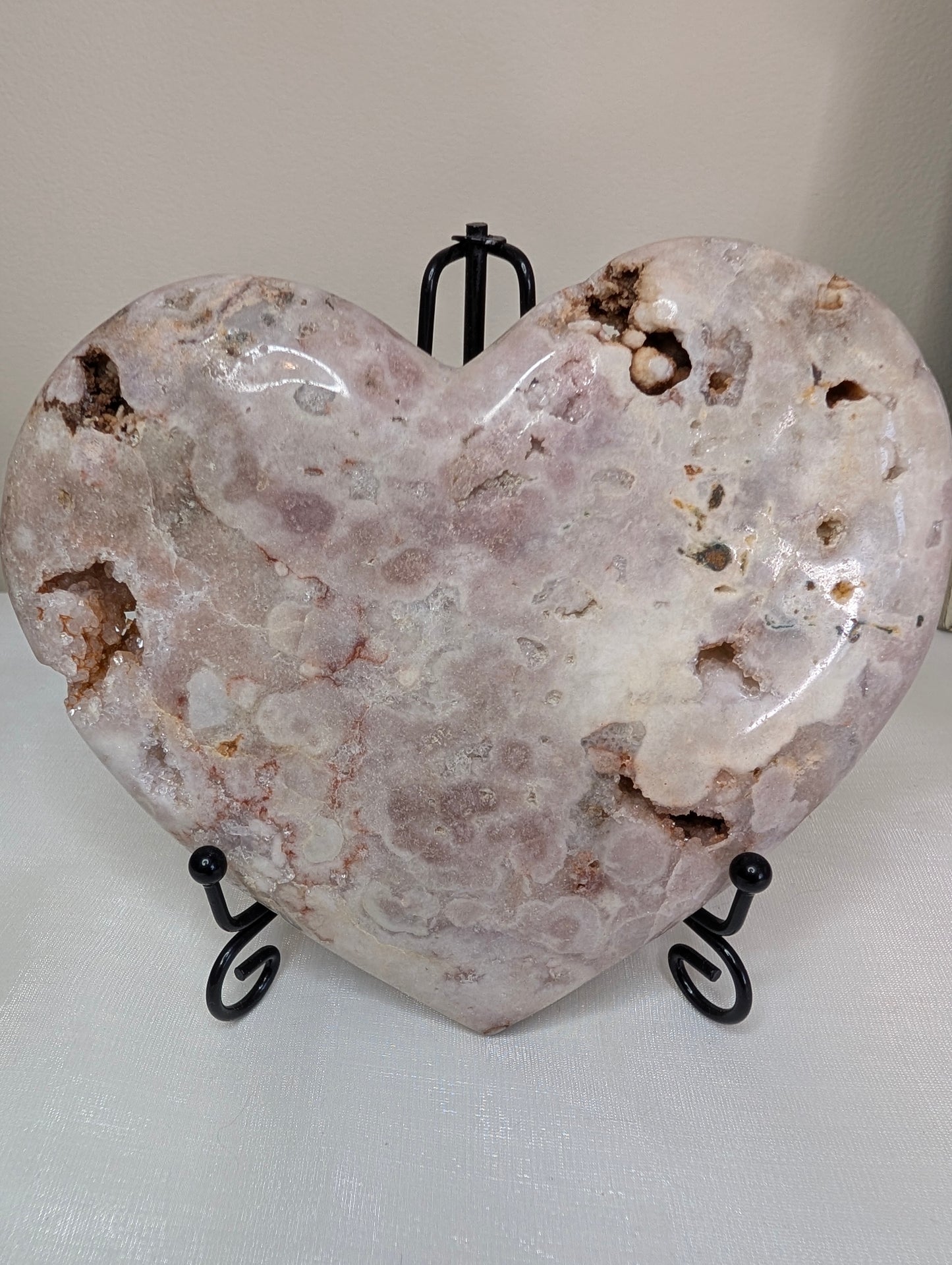 Pink Amethyst Flower Agate Heart