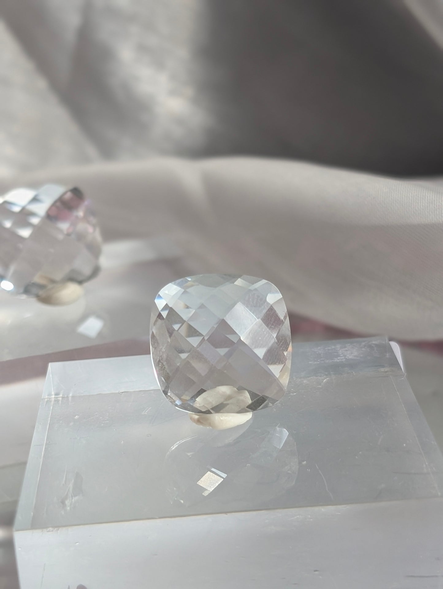 *Faceted AAA Quartz Square