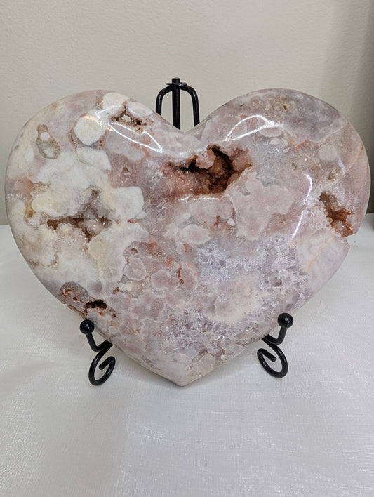 Pink Amethyst Flower Agate Heart