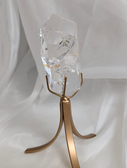 Lemurian Freeform with Golden Healer Inclusion on Custom Stand