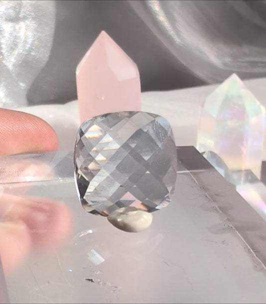 *Faceted AAA Quartz Square