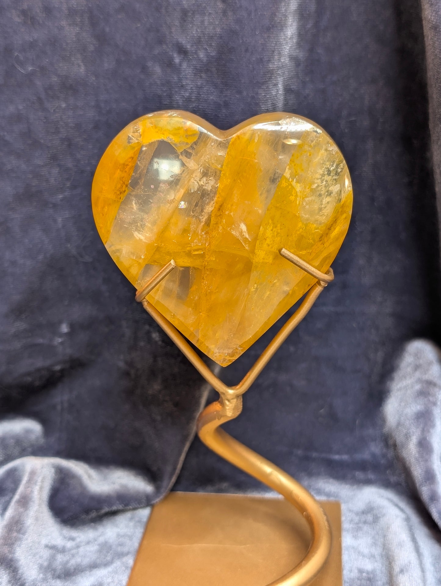 Golden Healer Heart on Stand