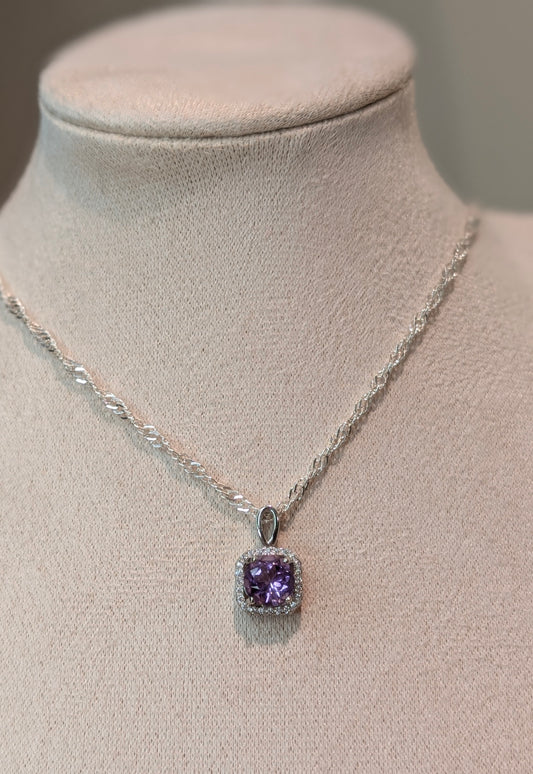 Amethyst Square Pendant