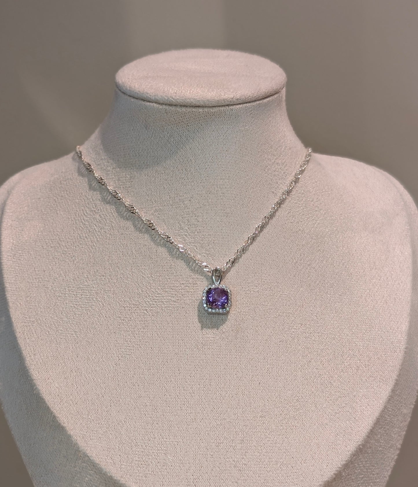 Amethyst Square Pendant