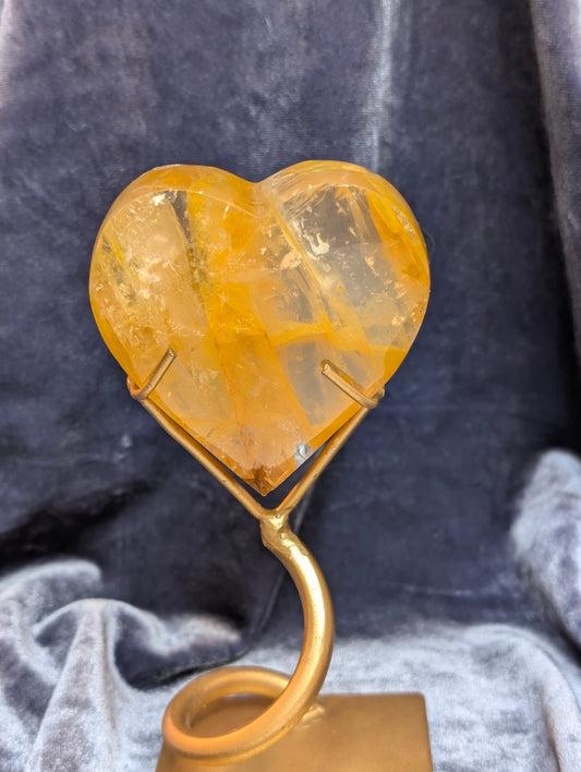 Golden Healer Heart on Stand