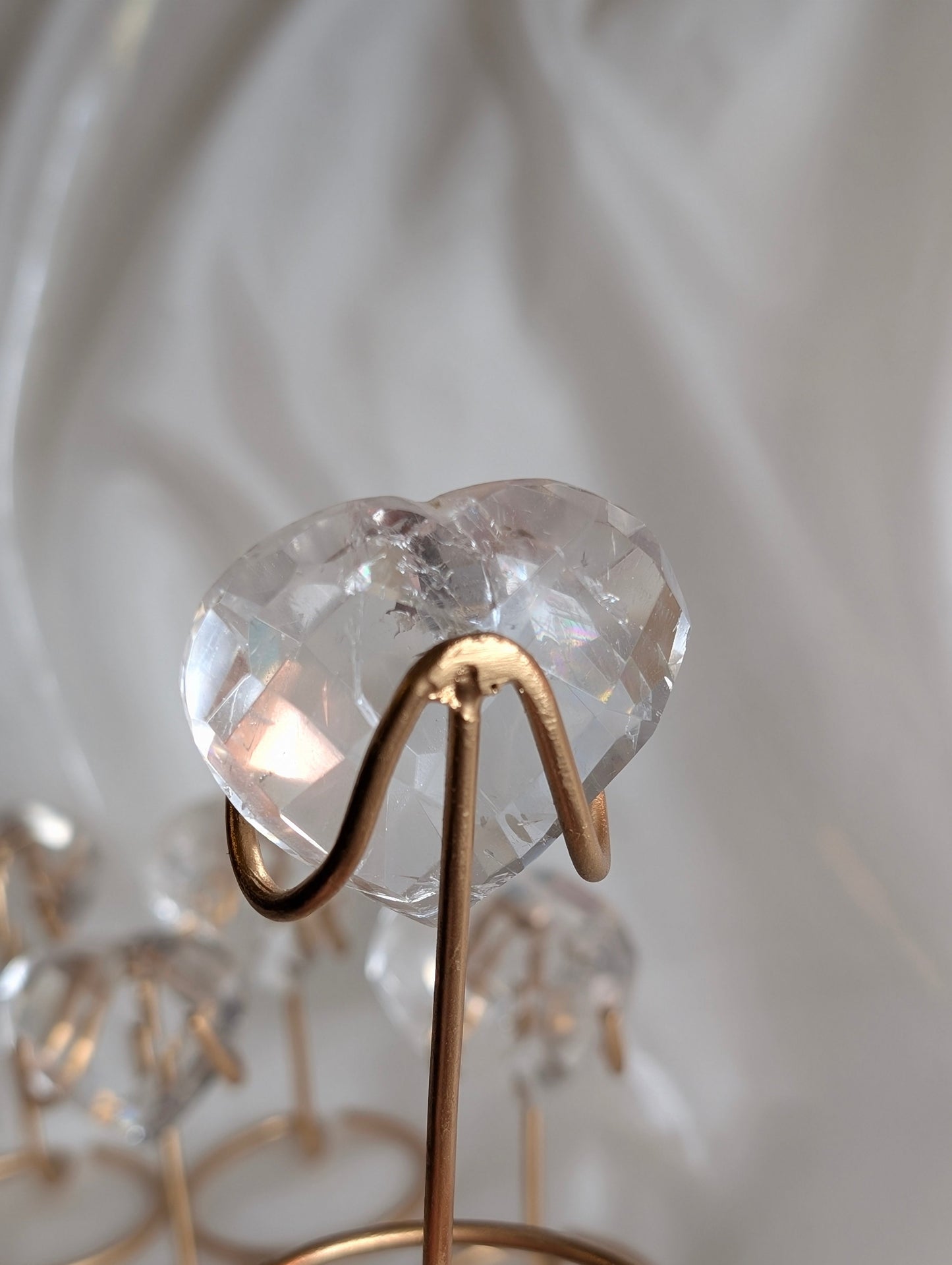 Lemurian Gem Heart on Stand #1