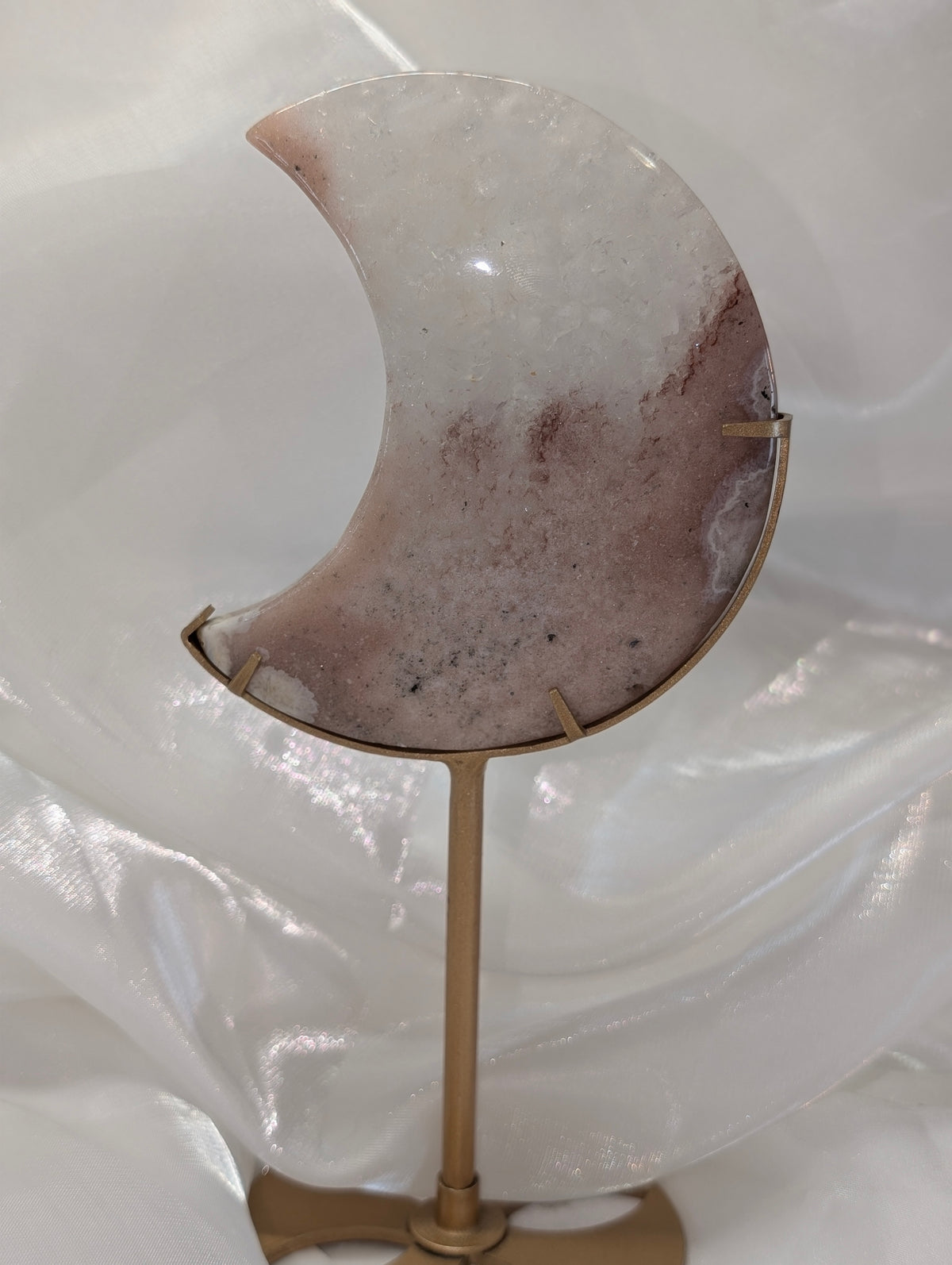 Pink Amethyst Quartz Moon