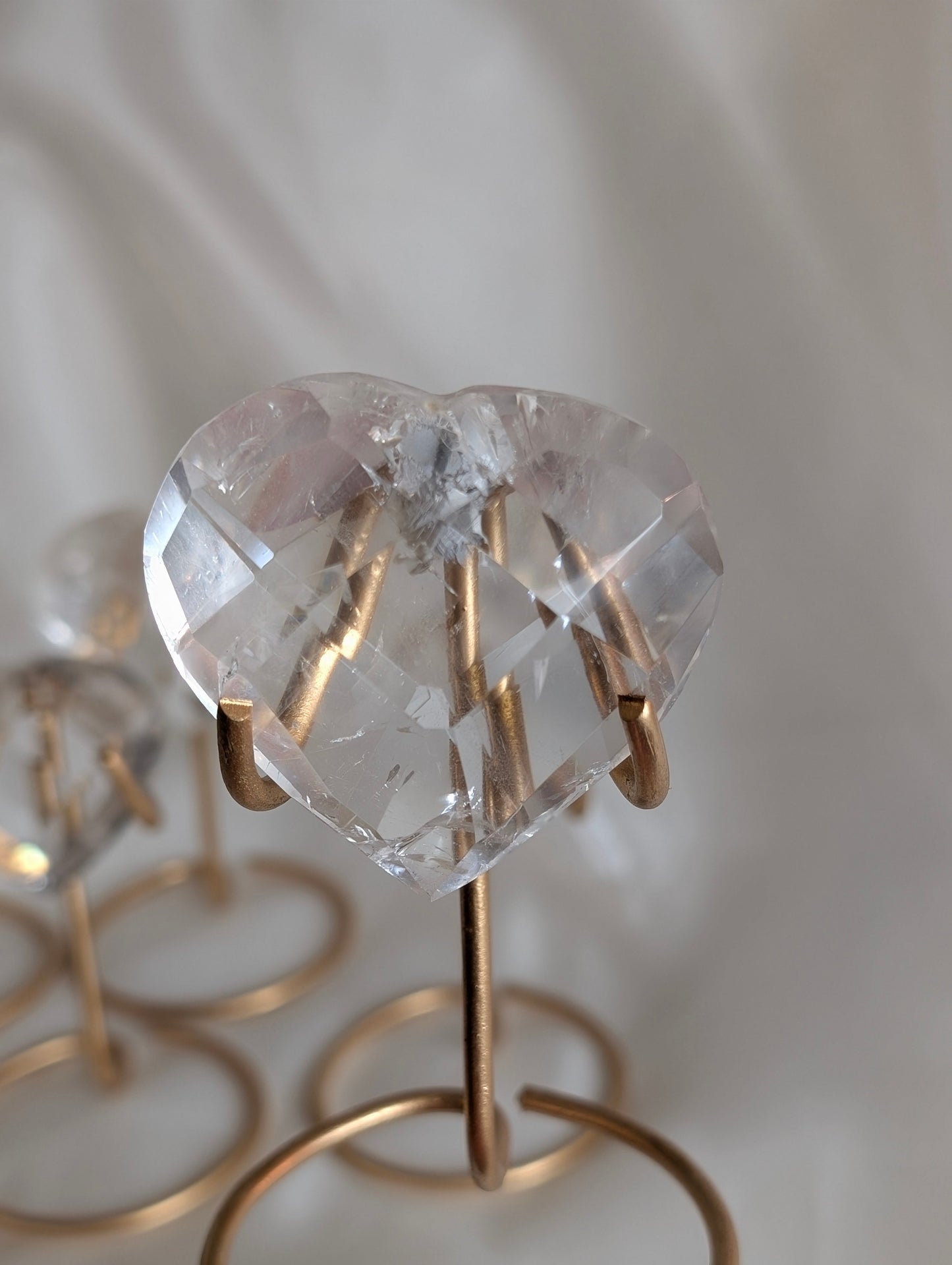 Lemurian Gem Heart on Stand #1