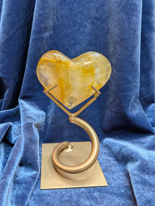 Golden Healer Heart on Stand