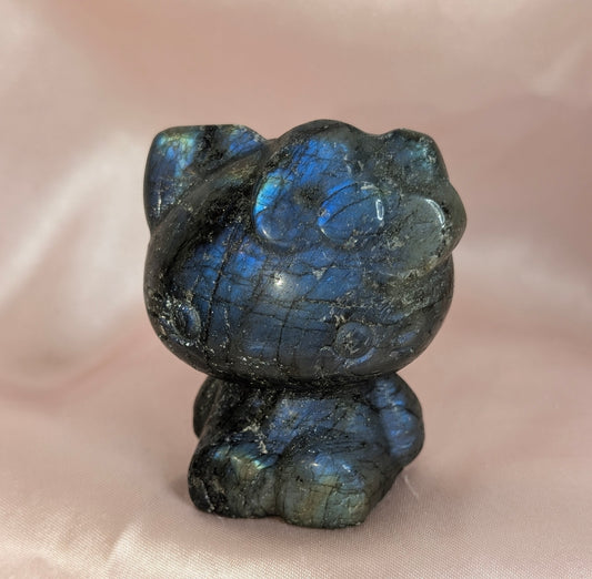 Labradorite Kitty Carving