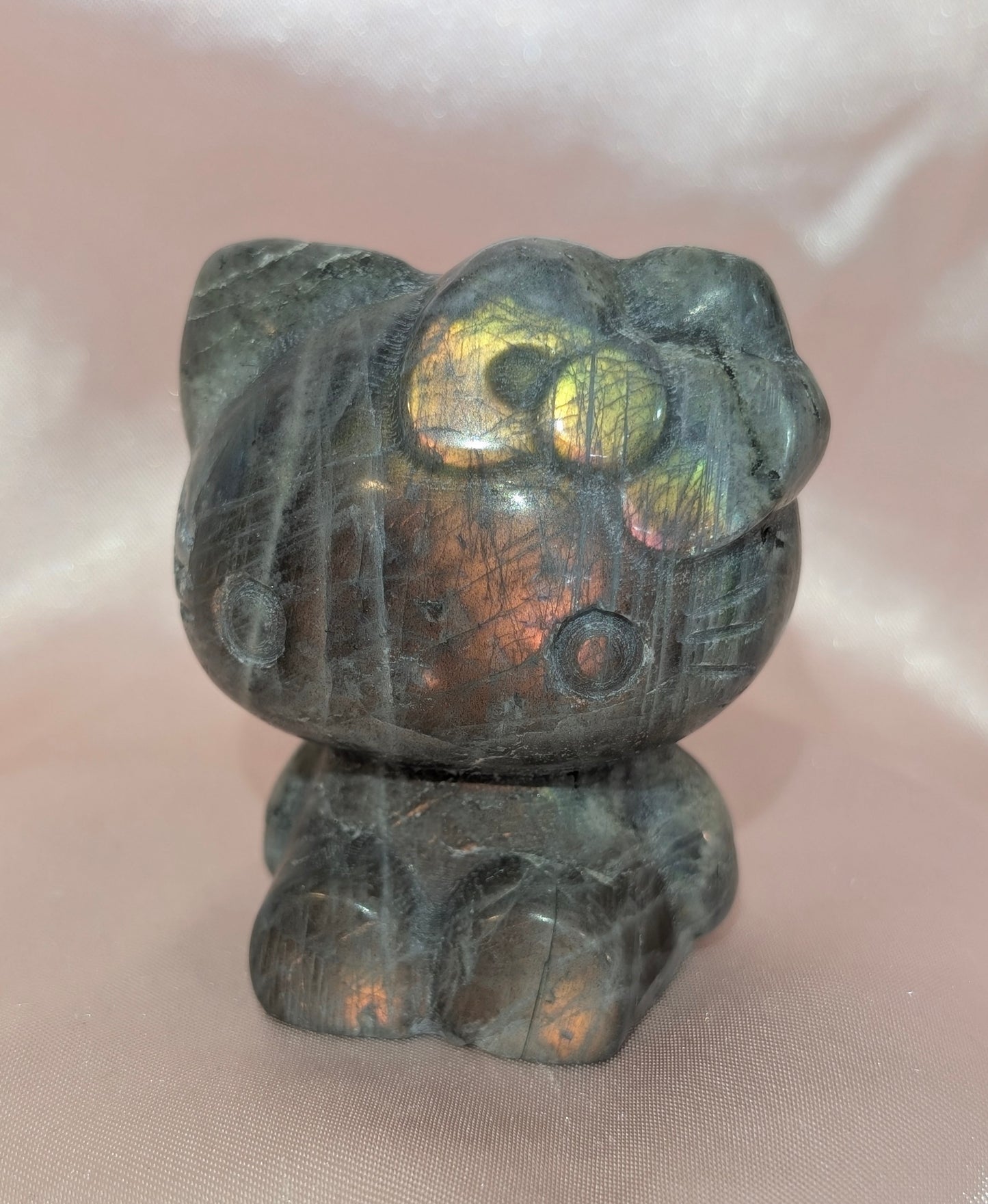 Labradorite Kitty Carving