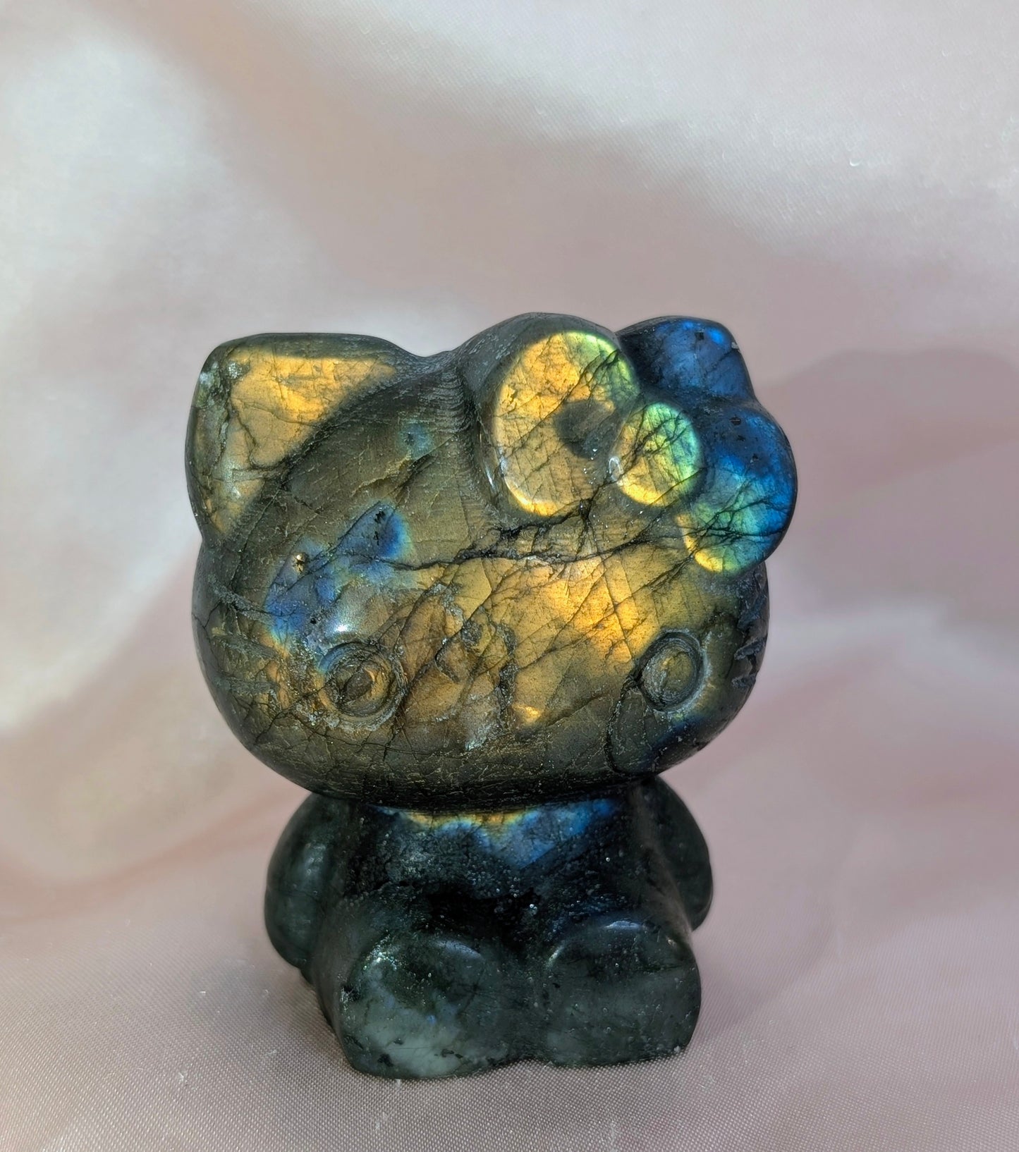 Labradorite Kitty Carving