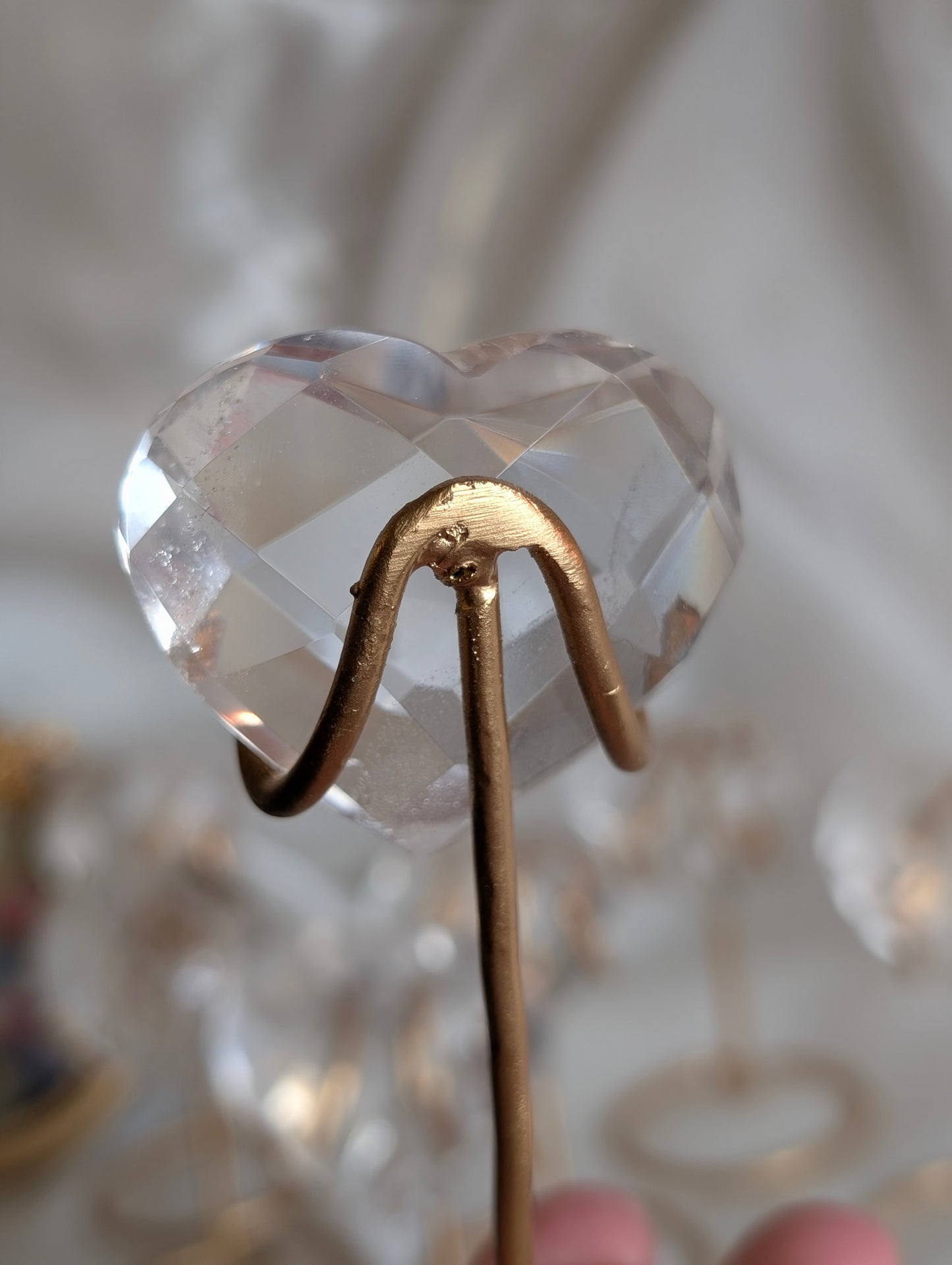Lemurian Gem Heart on Stand #6