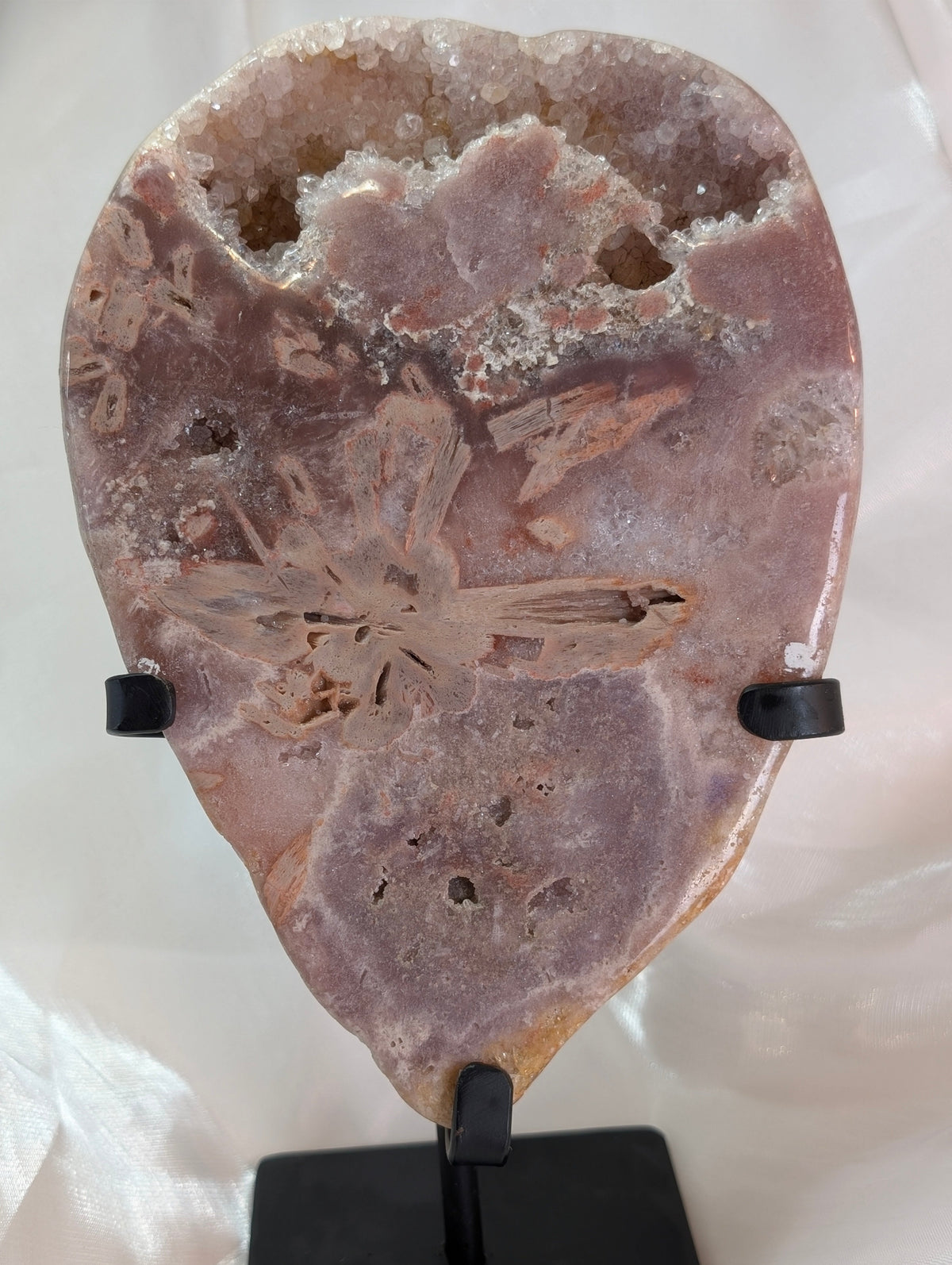Pink Amethyst Slice on Stand