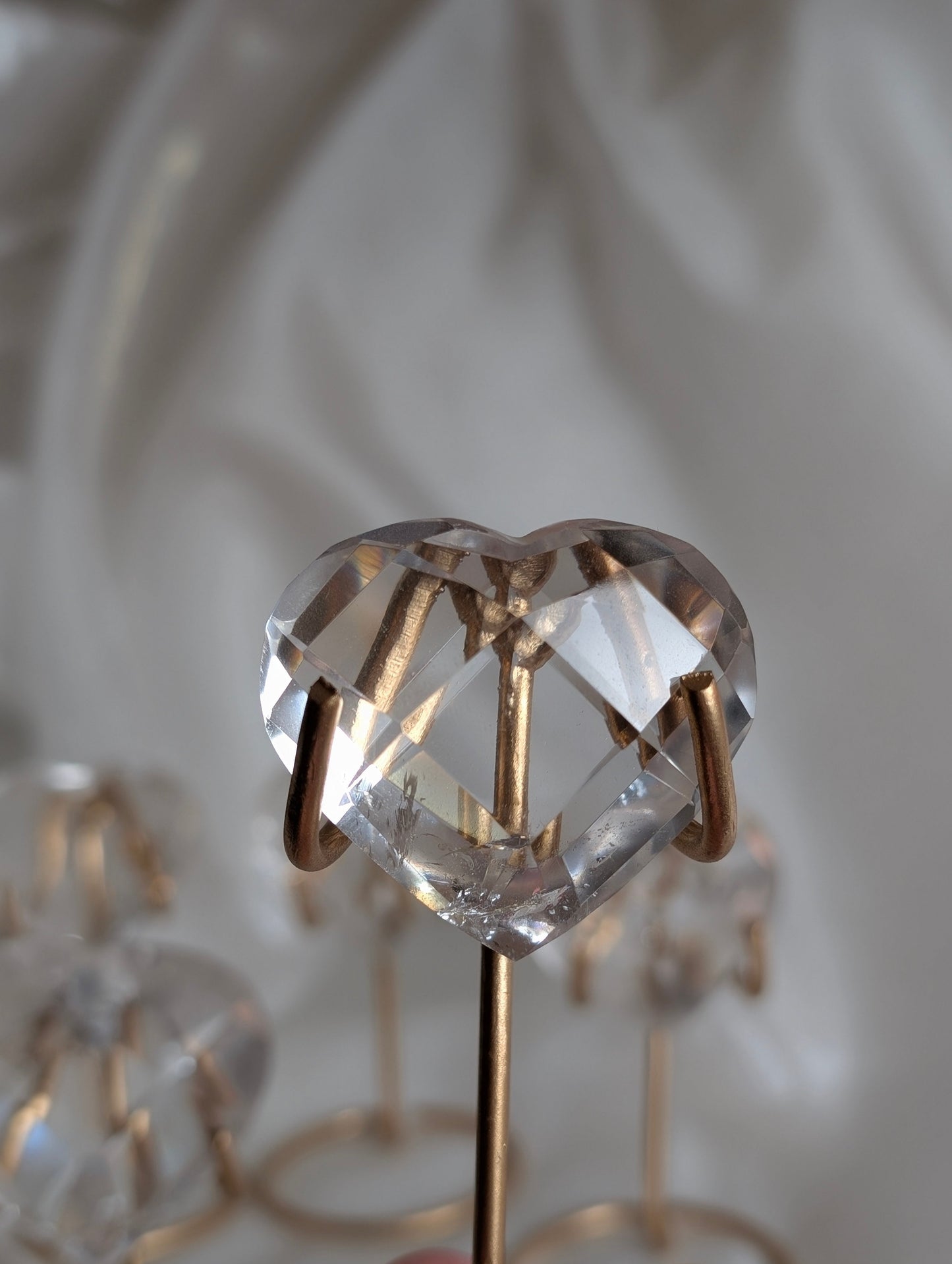 Lemurian Gem Heart on Stand #3